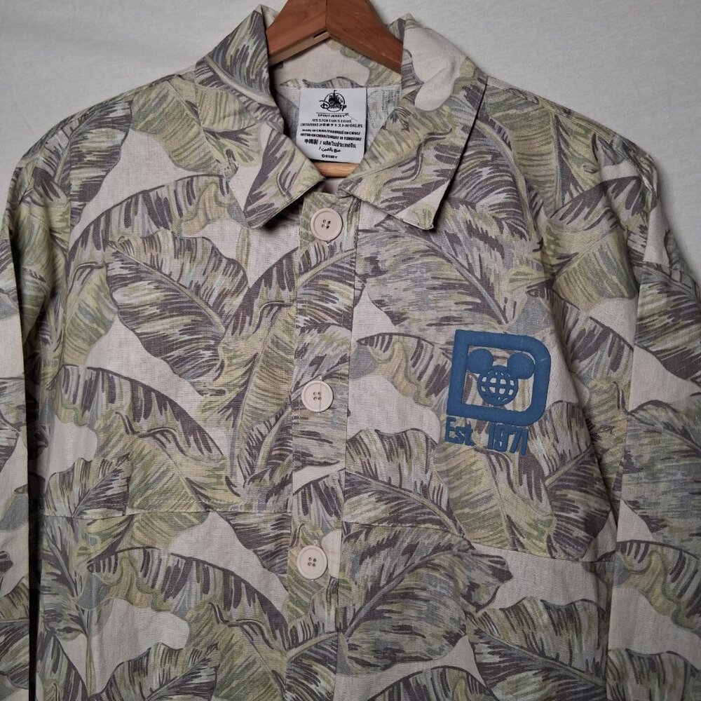 Walt Disney World Spirit Jersey Shirt S Button Collar Palms Safari Linen Blend - Picture 3 of 16